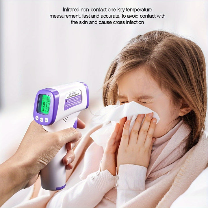 WWDOLL Infrared Forehead Thermometer for Adults - Non-Contact for Formula, Cold & Flu, And Body Temperature (Batteries Not Included, 2x4AAA Batt. Req.) - Accurate Sensor, Fast Response, Fever Alarm, Memory, LCD Display - Idea