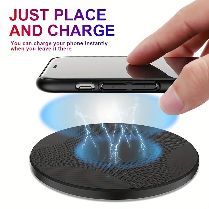 10W Fast Wireless Charger, Compatible with iPhone 16/15/14/13/12/11/8 Series, Galaxy S23/S22/S21/S20/S10/S9/S8/S7/S6 Series, Note 10/9/8/5 Series, Slim Design for Bedside & Office Desk, Free Cable Included