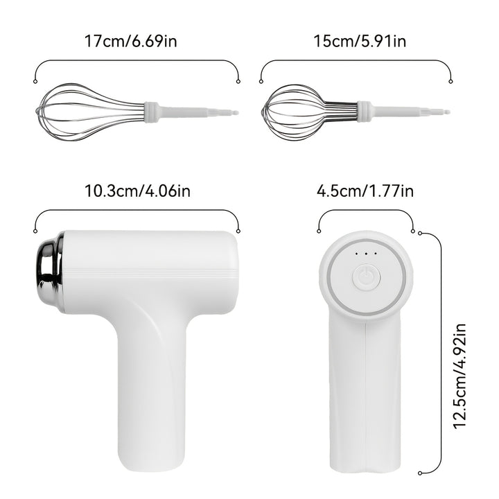 [Portable Electric Whisk Mixer] 1pc HOTU Handheld Electric Eggbeater & Whisk - USB Rechargeable, Cordless, Portable, Lightweight, Easy-to-Use Hand Mixer for Baking Cakes, Cookies, Muffins - Ideal for Home Bakers & Professiona