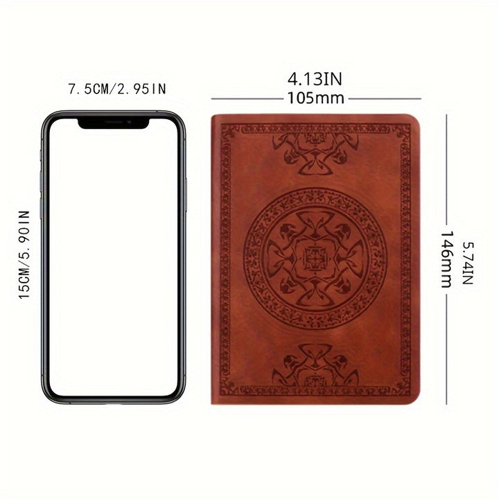 Stylish Vintage Pattern PU Leather Notebook - 140 Sheets of Diary Notepad Stationery - Perfect Gift!