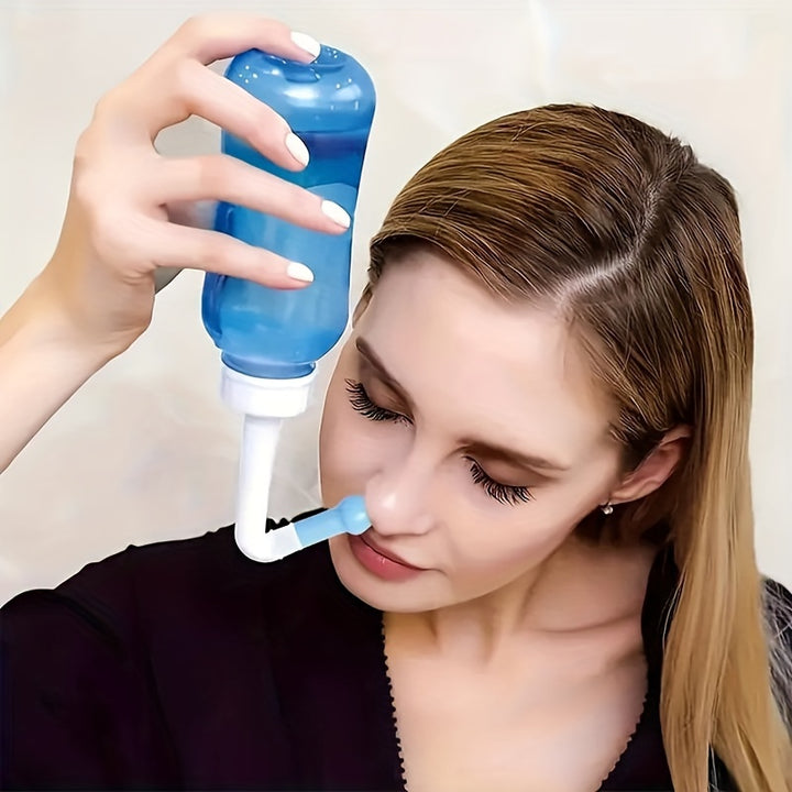 Nasal Wash Bottle: 300/500ml Neti Pot Sinus Rinse Bottle for Adult BPA Free - Nose Care, Rhinitis, Nose Allergic, Cold Flu Nursing