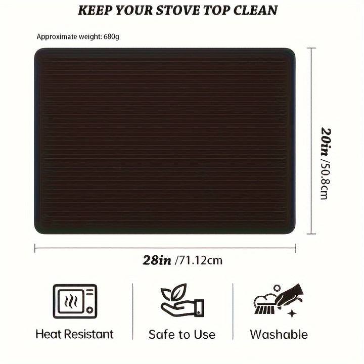 Stove Sovers For Stove Top - Silicone Electric Stove Cover Mat - 28 X 20 Ceramic Stove Guard Stove Top Protector, Heat Resistant Glass Cooktop Cover, Dish Drying Mats For Kitchen