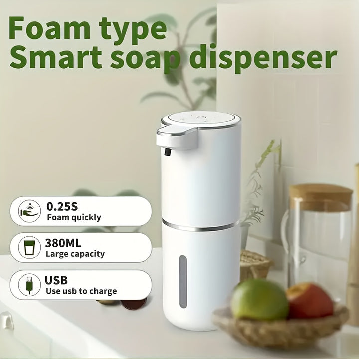 Automatic Soap Dispenser - Touchless Foaming Soap Dispenser 400ml USB Rechargeable Dispenser Electric Wall Mounted 4levels Adjustable Foam Soap Dispenser Pump For Bathroom Kitchen Dish Soap