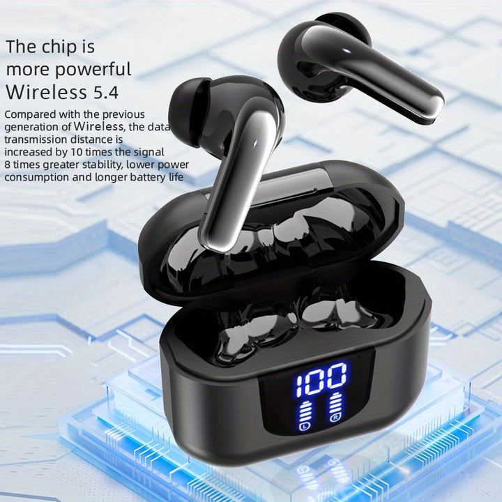 LAN XUN Wireless Headphones, Wireless 5.3 Earbuds, 13mm Speaker, 30H Playtime, Type-C Fast Charging Box, Stereo Wireless In-Ear Headset