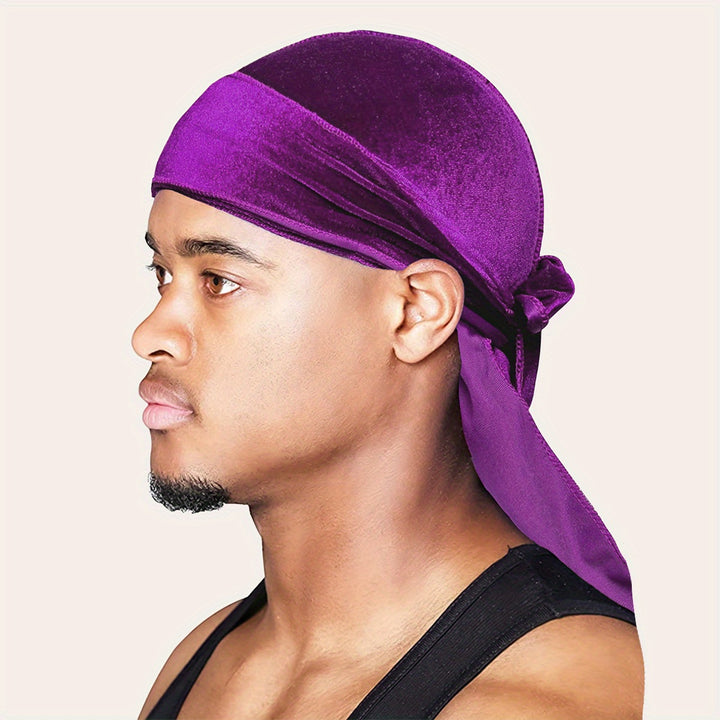 Durags de Terciopelo para Hombres y Mujeres - Gorro de Ducha Suave y Cómodo con Cola Larga y Correas Anchas - Perfecto para Proteger el Cabello y Estilizar - Accesorios de Baño