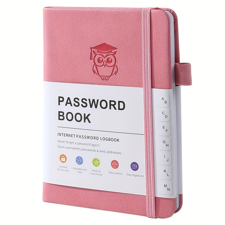 [Pocket Size Password Manager Notebook] Password book with letter labels. Hardbound password manager notebook for the elderly, Internet password log diary, computer and website login address manager, pocket size