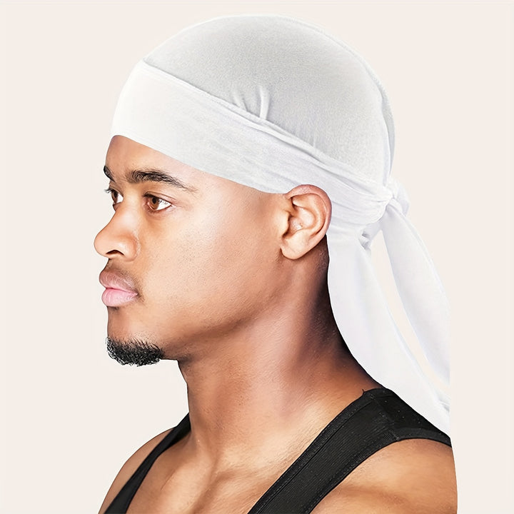 Durags de Terciopelo para Hombres y Mujeres - Gorro de Ducha Suave y Cómodo con Cola Larga y Correas Anchas - Perfecto para Proteger el Cabello y Estilizar - Accesorios de Baño