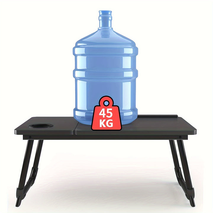 Adjustable Height Foldable Lap Table, Sturdy and Resistant Multifunctional Portable Desk with Cup Holder for Home Office, Study, and Reading