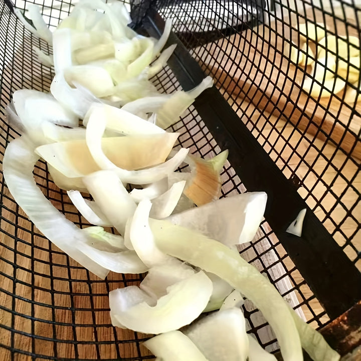 [Stainless Steel BBQ Basket] Durable Stainless Steel 1pc BBQ Grill Basket - Multipurpose Outdoor Cooking Net for Camping, Picnic, BBQ Grill Rack with Handle