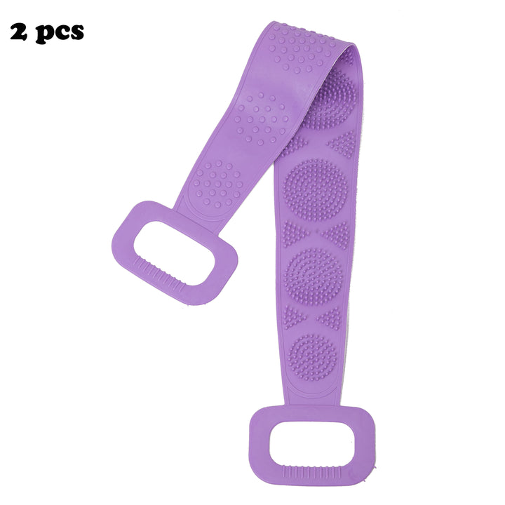 Silicone Body Scrubber Bath Brush, Exfoliating Shower Brush Bath Belt With Extra Long Strip And Handle For Easy Back Exfoliating, Rubbing Mud & Ash From Body Back, Skin-friendly, Soft And Comfortable