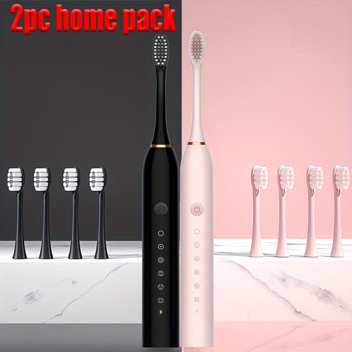 1/2 Set Super Whitening Series Soundwave technology Electric Toothbrush Adult Electric Toothbrush Set - 4 Brush Heads and USB Rechargeable Soundwave technology Toothbrush, Soft Toothbrush for Sensitive Gums and Teeth - 6 Inte