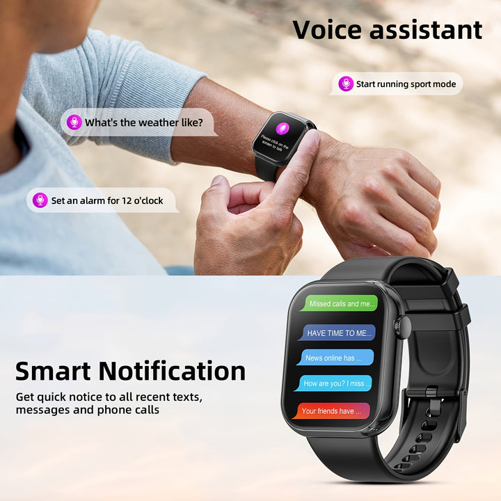 Smart Watch (Answer/Make Calls), 2025 Latest 1.85 Inch Smart Watch, 100+ Sports Modes Sports Watch, Pedometer/Calories, Multiple Sports Modes, Women Men Smart Watch for Android and iPhone Mobile Phones