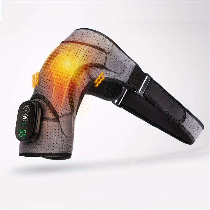 Portable Heated Shoulder Massager with LED Display - USB Rechargeable, 5000mAh Polymer Battery, Adjustable Strap for Left or Right Shoulder, Customizable Temperature Settings, Rechargeable Massager