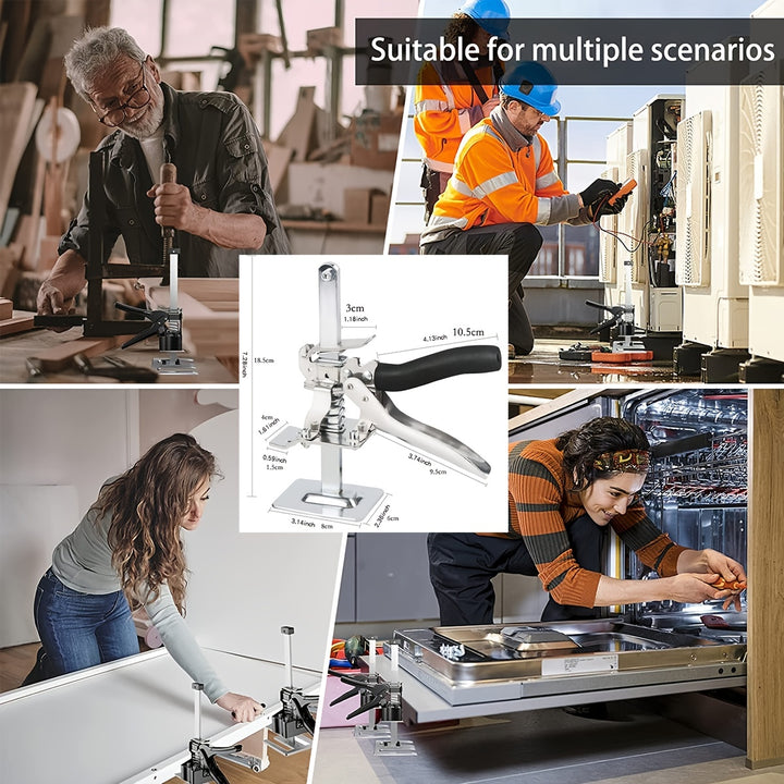 2pcs NewShark Adjustable Height Arm Tool Lift – Multi-Function Wall Tile Locator & Cabinet Jack Board Lifter with Black Foam Grip Handles, Labor-Saving Device for Door Panels & Heavy Objects