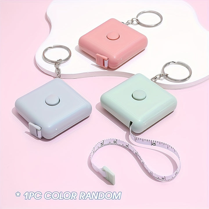 1pc Mini Measuring Tape Keychain, 59.06 Inches Retractable Dual Scale Ruler, Sewing Tailor Fabric Knit Craft Measurement Tool,, Random Color