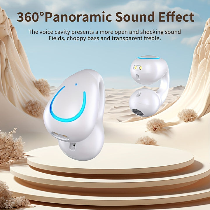 Truly Open Wireless Earbuds (Wireless 5.4 TWS), Experience 360° Ambient Awareness & All-Day Comfort. Secure Open-Ear Fit for Sports/fitness. Advanced ENC
