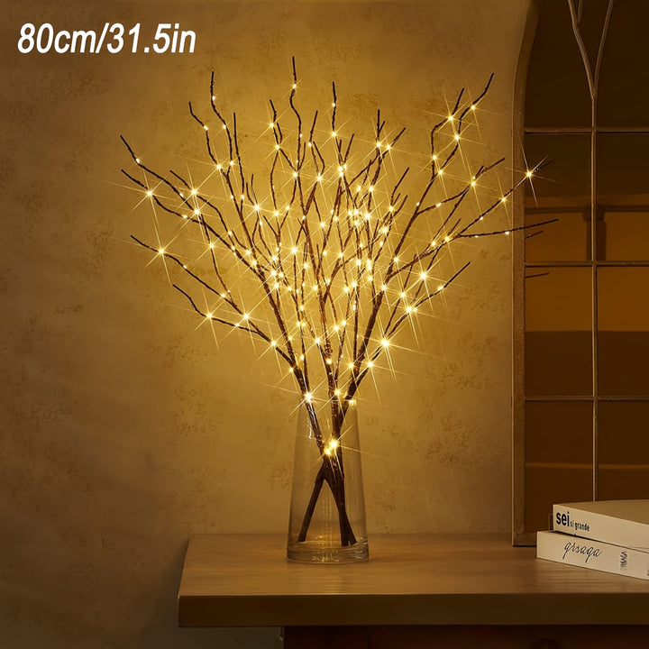 50-LED Battery Operated Elegant Illuminated Birch Branch Light - Realistic Faux Tree for Christmas, Weddings & Home Decor - Available in 31.5" and 26.7" Sizes (Batteries Not Included)