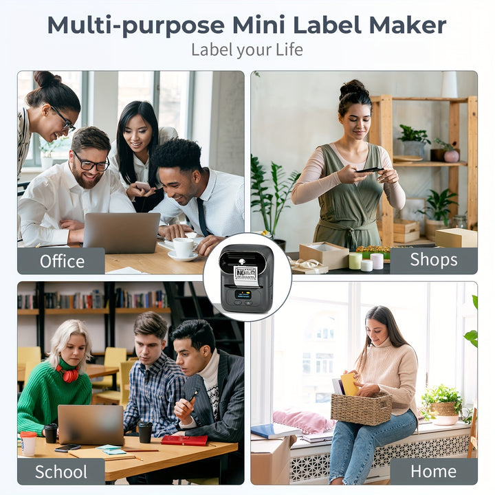 Phomemo M110 Thermo-Etikettendrucker - Barcode-Etikettendrucker, kabelloser Etikettendrucker, tragbarer Drucker für kleine Unternehmen, Adressen, Logos, Kleidung, Versand, Aufkleberdrucker für Telefon und PC