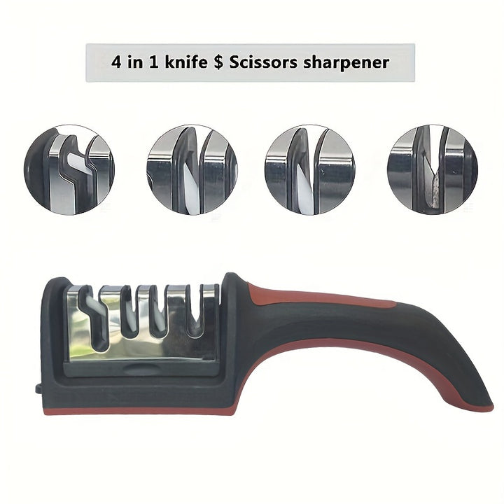 Knife Sharpener 4 Stages Professional Kitchen Sharpening Stone Tungsten Diamond Ceramic Sharpener Tool