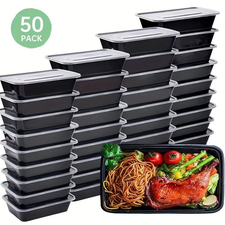 10/30/50pcs Meal Prep Containers, 26 OZ Microwavable Reusable Food Containers with Lids for Food Prepping, Disposable Lunch Boxes, BPA Free Plastic Food Boxes- Stackable, Freezer Dishwasher Healthy