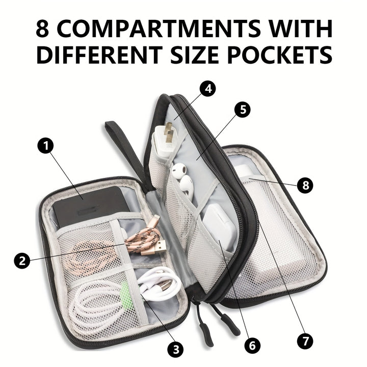 [Must-Have Waterproof Travel Storage] Storage Bag for Electronic Accessories, Data Cables, And Charging Wires; Waterproof Cable Organizer; Travel Essentials Storage Pouch; a Must-Have for Men And Women on Vacation; Easy to Ca