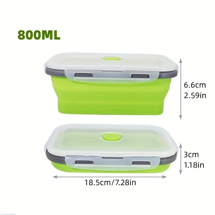 Microwaveable BPA Free Collapsible Silicone Food Storage Container - Stackable Space Saving | Freezer, Dishwasher Safe | Collapsible Leftover or Meal Prep Lunch Box Containers