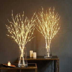 [50-LED Illuminated Birch Branch Light] Elegant 50-LED Illuminated Birch Branch Light - Battery Operated, Realistic Faux Tree for Christmas, Weddings & Home Decor, Available in 31.5