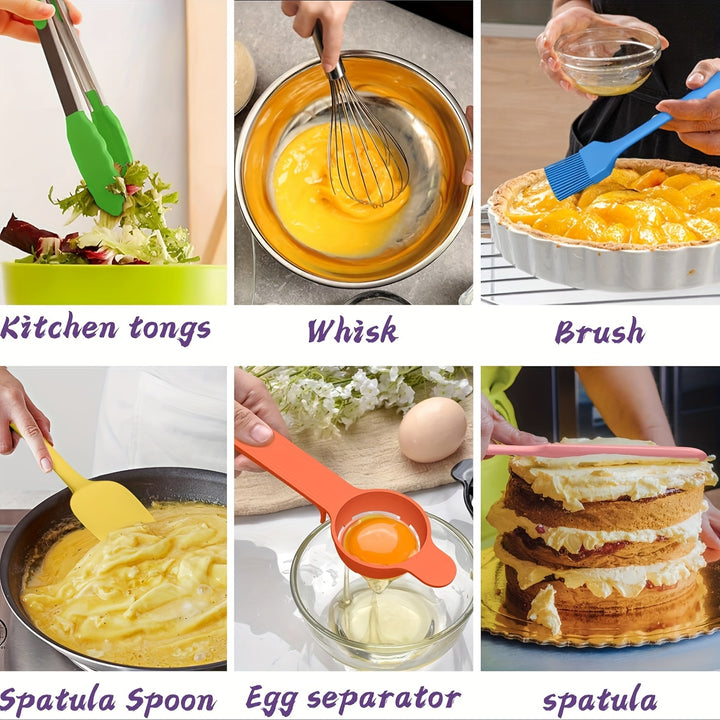 [Stainless Steel Mixing Bowls] 20pcs Stainless Steel Mixing Bowls With Airtight Lids - Non-Slip Colorful Silicone Bottom - 7, 3.5, 2.5, 2.0, 1.5, 1, 0.67QT Sizes - Great For Mixing, Baking, Serving