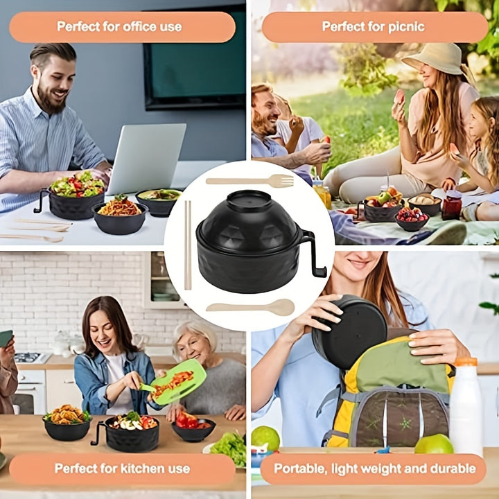 1set Ramen Bowl Set, Microwave Ramen Cooker Instant Noodles Bowl With Chopsticks, Rapid Ramen Noodles For College Dorm Room Essentials Dishwasher Safe Microwave Safe Student Bento Box, Instant Noodles Bowl With Chopsticks, Ra