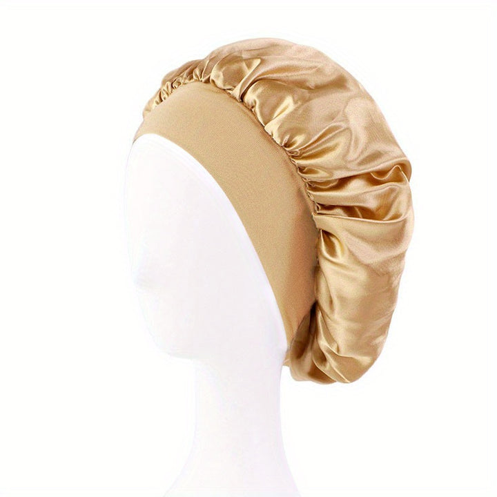 Elastisches Band für breitrandige Nachtmütze Badekappe Extra Groß Satin Seidige Haube