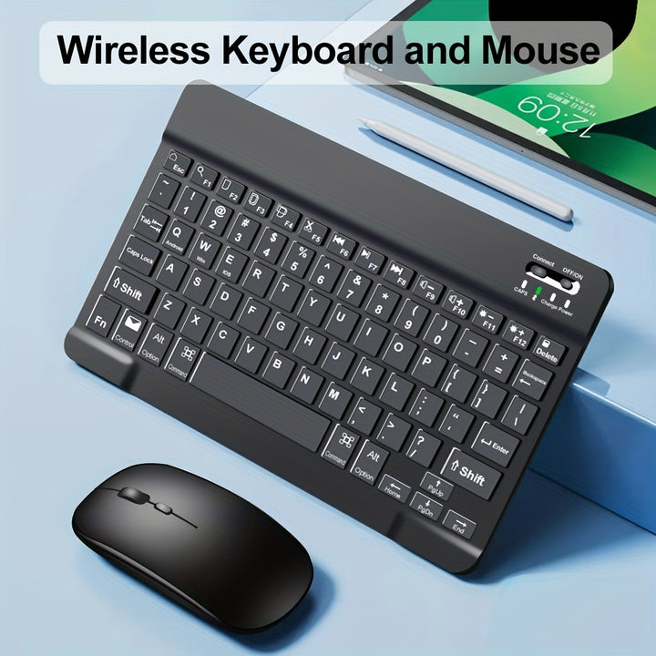 Ultra-Slim Wireless Keyboard And Mouse Set, Portable BT Keyboard And Mouse Combo, Suitable For IPad, Tablet, Laptop, Office Computer Keyboard.