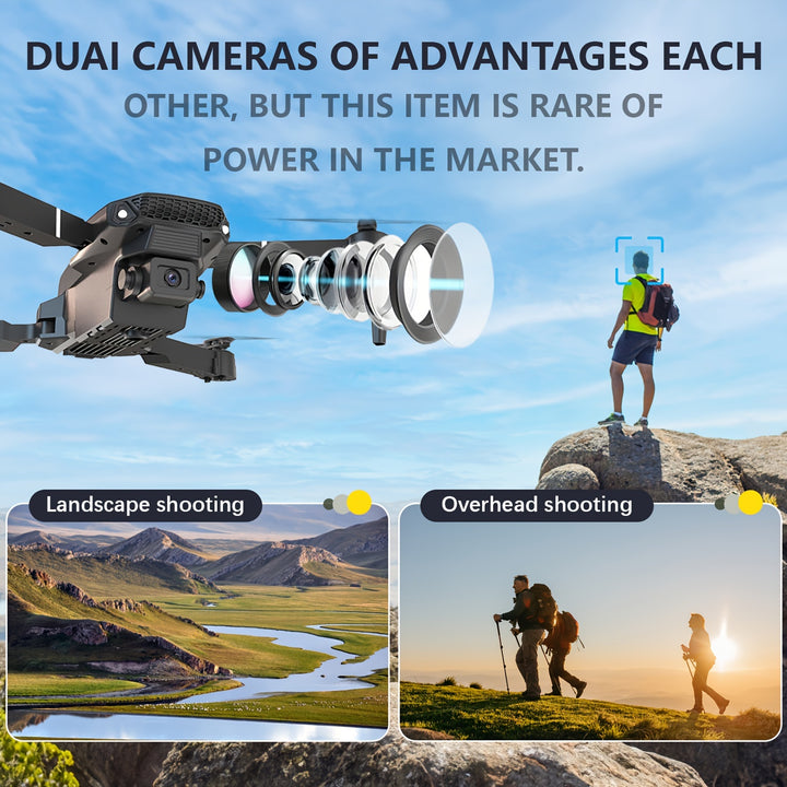 [Halloween] E88 Dual Camera Drone - Suitable for Beginners, Four-Axis Aircraft, Indoor and Outdoor Drones, Youngsters's Toy Drones, Perfect Gifts for Christmas, Halloween and Thanksgiving, Affordable Portable Aerial Photograp