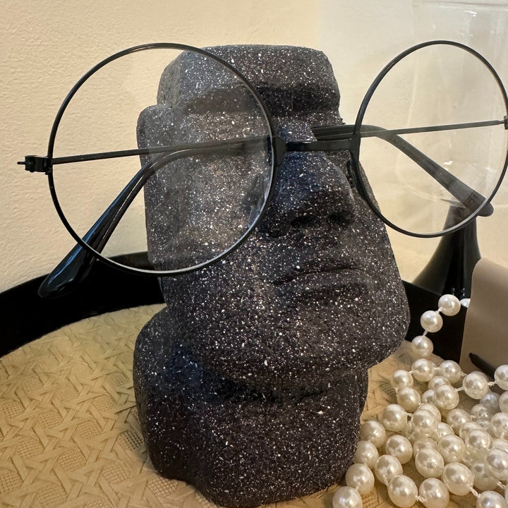 1pc Whimsical Easter Island Stone Glasses Holder - Fashion Glasses Display Stand for Home & Office Desk Decor, Durable ABS Resin Eyewear Organizer