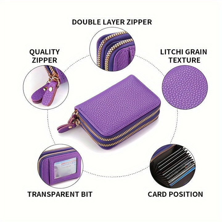 [Large Capacity] DEABOLAR Compact Dual Zipper Wallet | Large Capacity | for Women & Men | Lightweight & Stylish | Everyday Use