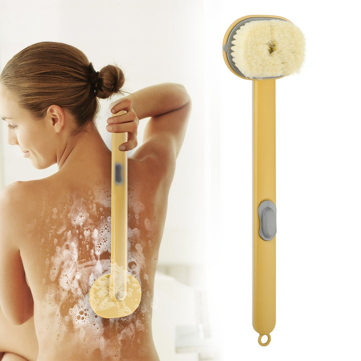 1pc Liquid Bath Brush, Long Handle Exfoliating Shower Back Scrubber, Detachable Brush Head, Built-in Body Wash Reservoir