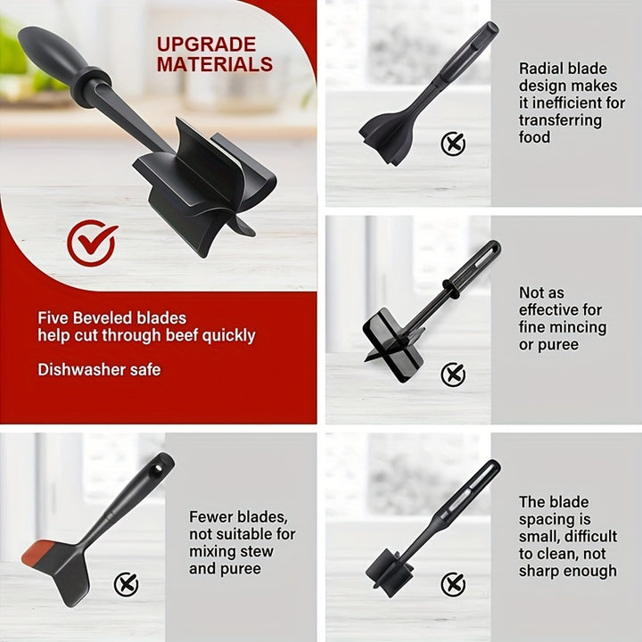 1pc Meat Chopper, Meat Shredder, Heat Resistant Pulverizer Suitable For Hamburger Meat Ground Beef Smasher Shredder Top-Quality Meat Masher Grinder For Crafting Burgers, Beef, Turkey, And More