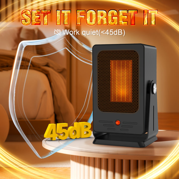 [Fast Heating] 900W Portable Electric Space Heater | 200 Sq. Ft. | Ceramic | Adjustable Thermostat, Fast Heating