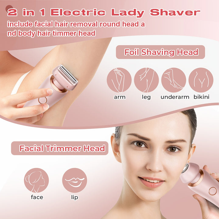 [Rechargeable Electric Foil Shaver] 1pc USB Rechargeable Electric Foil Shaver for Women - Stainless Steel Blade, Wet/Dry Use, 800mAh Battery, 30-45 Min Runtime, Washable Razor, for Full Body Hair Removal