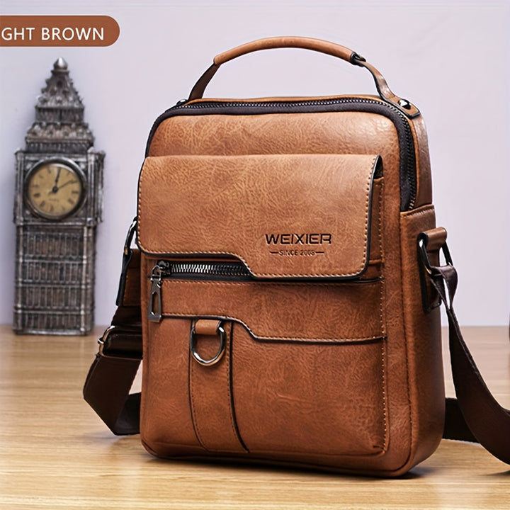 [Genuine Leather Crossbody Business Bag] Men's Genuine Leather Crossbody Bag Shoulder Bags Vintage Handbags Business Bag