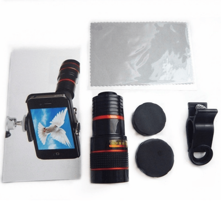 HD 8X Telephoto Smartphone Lens - Wide-Angle Zoom, No Dark Corners, External Camera Accessory