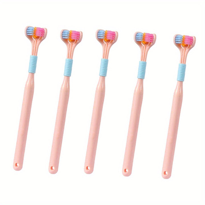 1pc Triple-Sided Soft Bristle Toothbrush for Gentle, Deep Cleaning - Travel-Friendly, Adult Oral Care