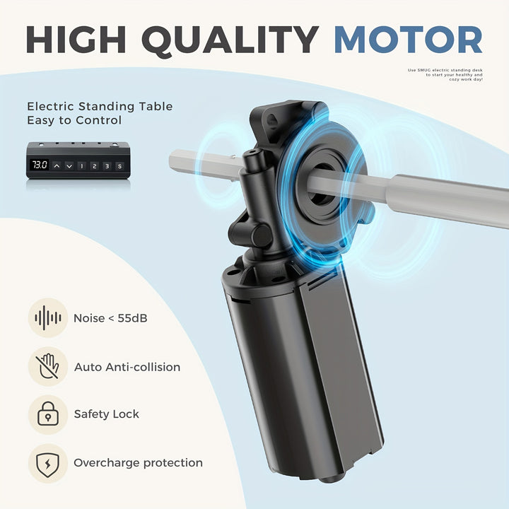 63" Adjustable Height Electric Standing Desk - Modern Wooden Workstation with 4-Panel Display Setup, Storage Shelf & Hooks for Home Office, Bedroom, or Gaming Room, Workspace Organizer | Sleek Metal Frame | Iron Construction,