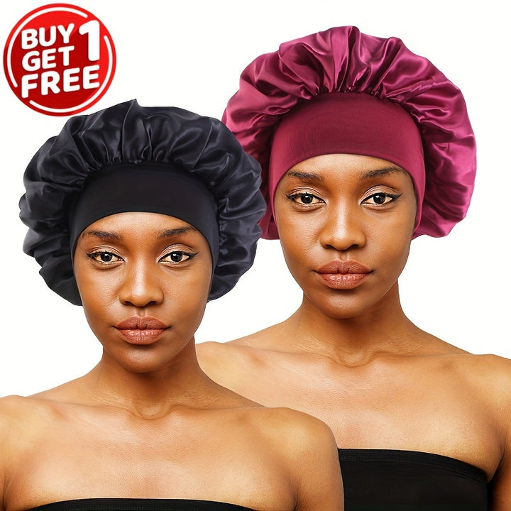 2 pièces Bonnet de sommeil à large bord coloré Diamètre 30 cm Bonnet de beauté Bonnet de maquillage