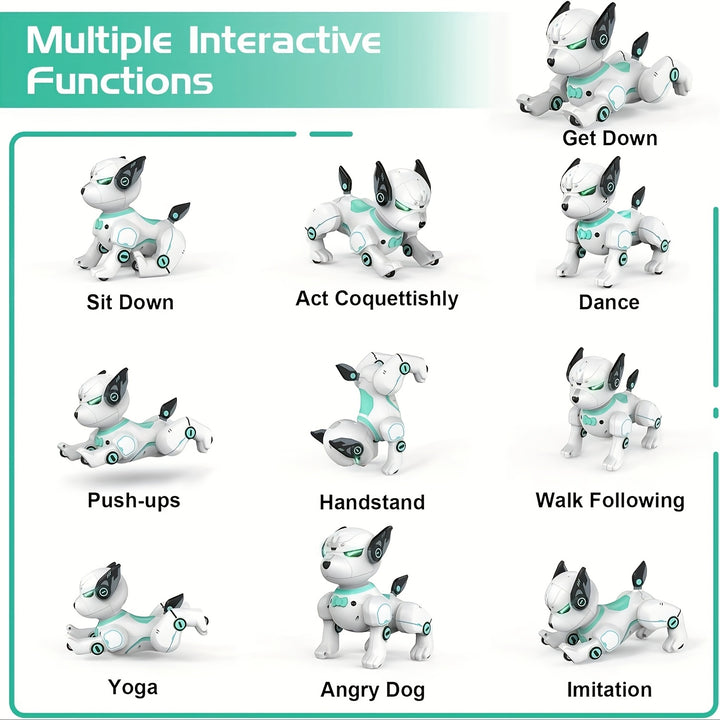 Cachorro Robô Inteligente, Cão Eletrônico de Acrobacias, Programação Inteligente de Diálogo, Brinquedos de Companhia, Robô de Inteligência Artificial para Jovens. Presente de Dia dos Namorados, Presente de Aniversário para Jovens.