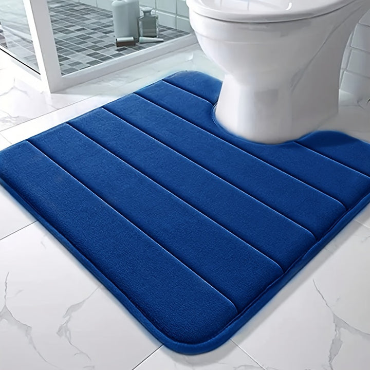 Soft and Comfortable 1pc Memory Foam U-Shaped Bath Rug - Super Absorbent and Anti-Skid Bathmat - Bathroom Accessories and Decor for Fall