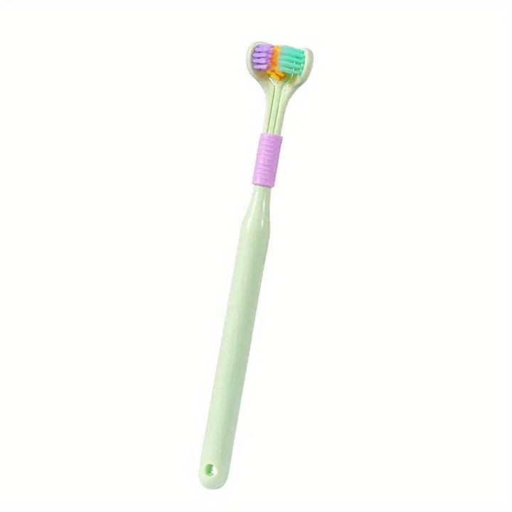 1pc Triple-Sided Soft Bristle Toothbrush for Gentle, Deep Cleaning - Travel-Friendly, Adult Oral Care