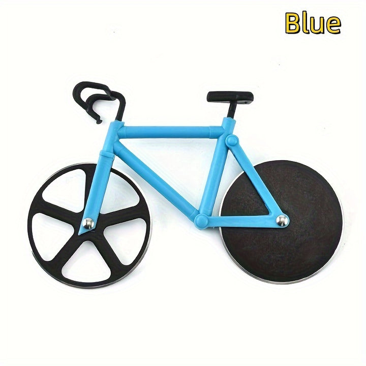 1pc Creative Bicycle-Shaped Pizza Cutter with Dual Stainless Steel Wheels - Easy-Clean, Stand-Up Design for Pizza, Bread & Dough Cutting - Ideal Gift for Pizza Lovers & Cyclists