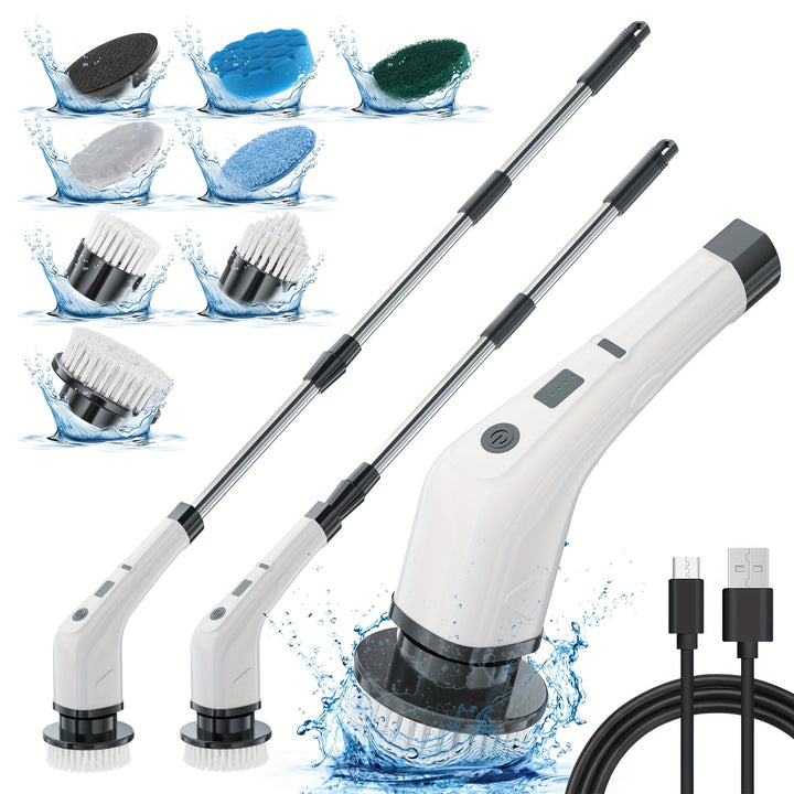 Multi-Functional Electric Cleaning Brush With Retractable Handle, 7-In-1 Cleaning Brush