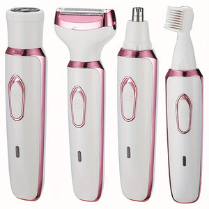 4in 1 Women's Electric Hair Remover/Women's Multi-Function Electric Hair Remover Set/Women's Bikini Trimmer/USB Rechargeable/Hair Remover for Eyebrows, Nose, Face, Legs, / Portable, Gentle, Women's Gift, Mother's Day Gift