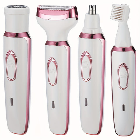 4in 1 Women's Electric Hair Remover/Women's Multi-Function Electric Hair Remover Set/Women's Bikini Trimmer/USB Rechargeable/Hair Remover for Eyebrows, Nose, Face, Legs, / Portable, Gentle, Women's Gift, Mother's Day Gift